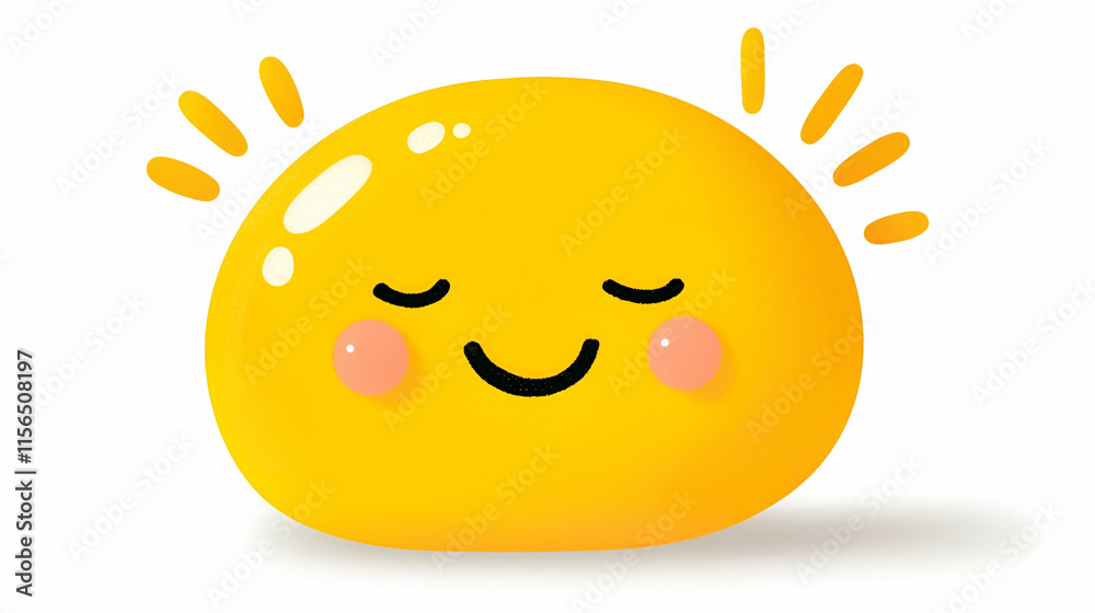 Happy Sun Emoji, Smiling Cheerfully, Rays of Sunshine, Joyful Day Happy Sun Emoji, Smiling Cheerfully, Rays of Sunshine, Joyful Day