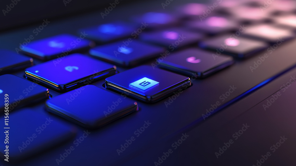 Computer keyboard, close-up button of the flag of Israel. 3D render of a laptop keyboard Computer keyboard, close-up button of the flag of Israel. 3D render of a laptop keyboard