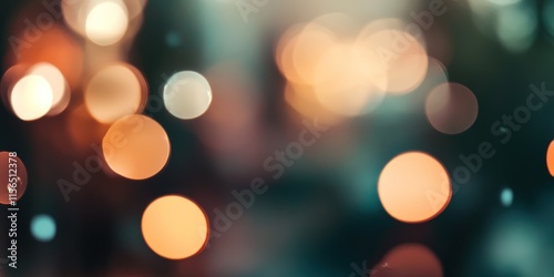 Blurred bright glowing lights of district in megapolis under dusk sky in evening on blurred background