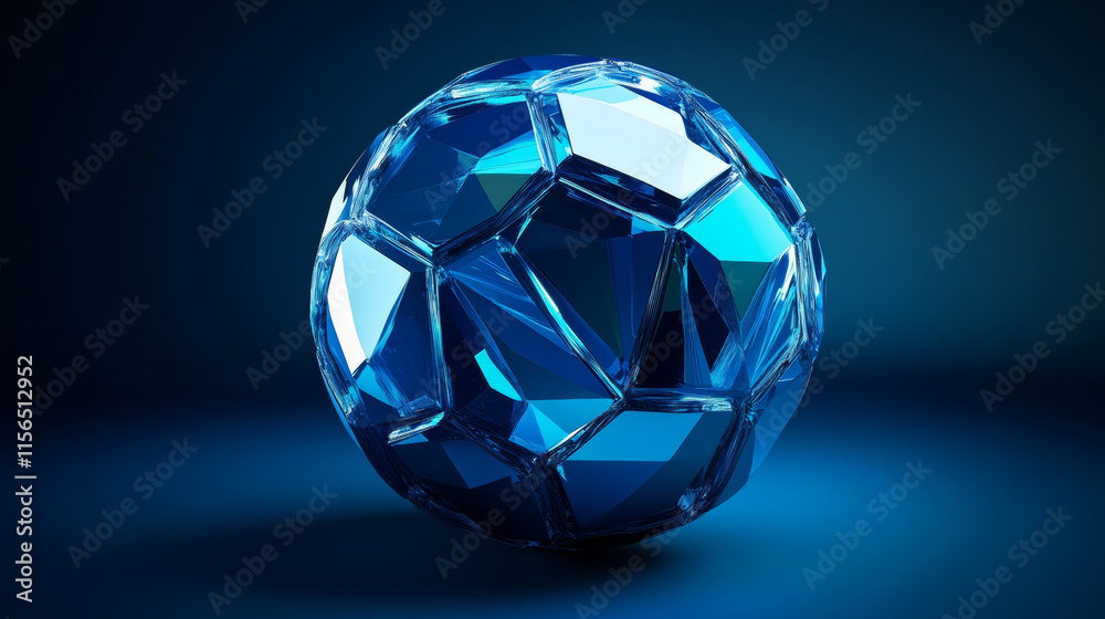 Abstract soccer ball. Vector football illustration. Polygonal blue ball. Abstract soccer ball. Vector football illustration. Polygonal blue ball.