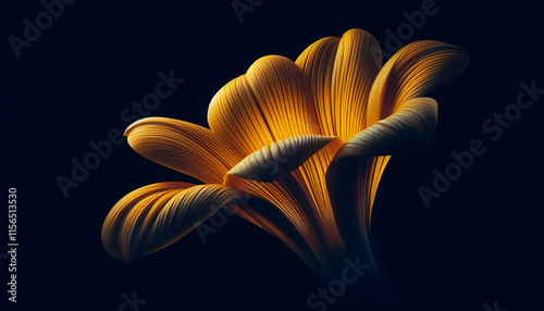 yellow flower on black background