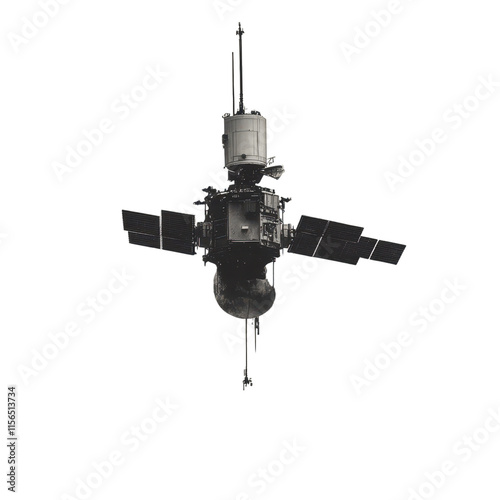 Satellite in Space Monochrome Artistic Render Exploration Technology photo