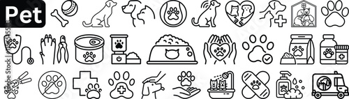 Pawsome Pet Care Editable Line Icons Pack