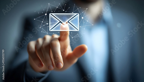 hand with email symbol