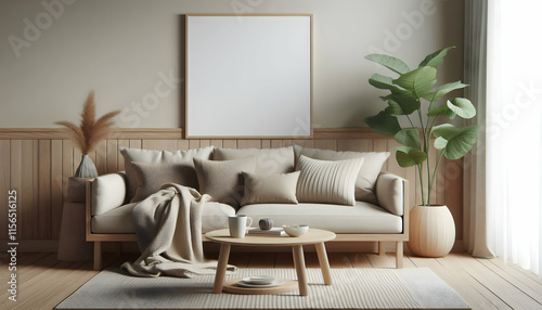 modern living room with table and sofa