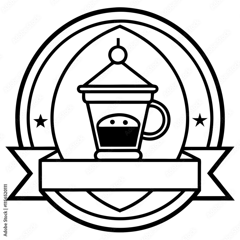 Coffee Shop Line Art Logo Vector Design Coffee Shop Line Art Logo Vector Design