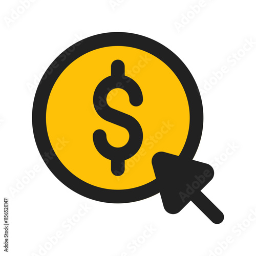 pay per click line color icon