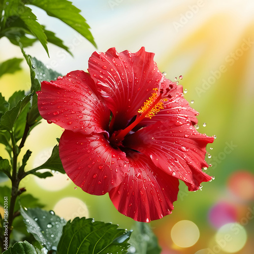 red hibiscus flower