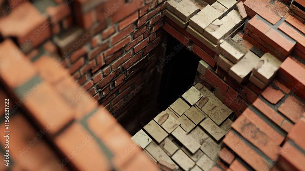 Obraz premium Crumbling Brickwork: A Study in Decay and Texture