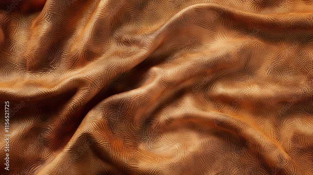 A close-up view of textured, flowing brown fabric with a subtle pattern. A close-up view of textured, flowing brown fabric with a subtle pattern.