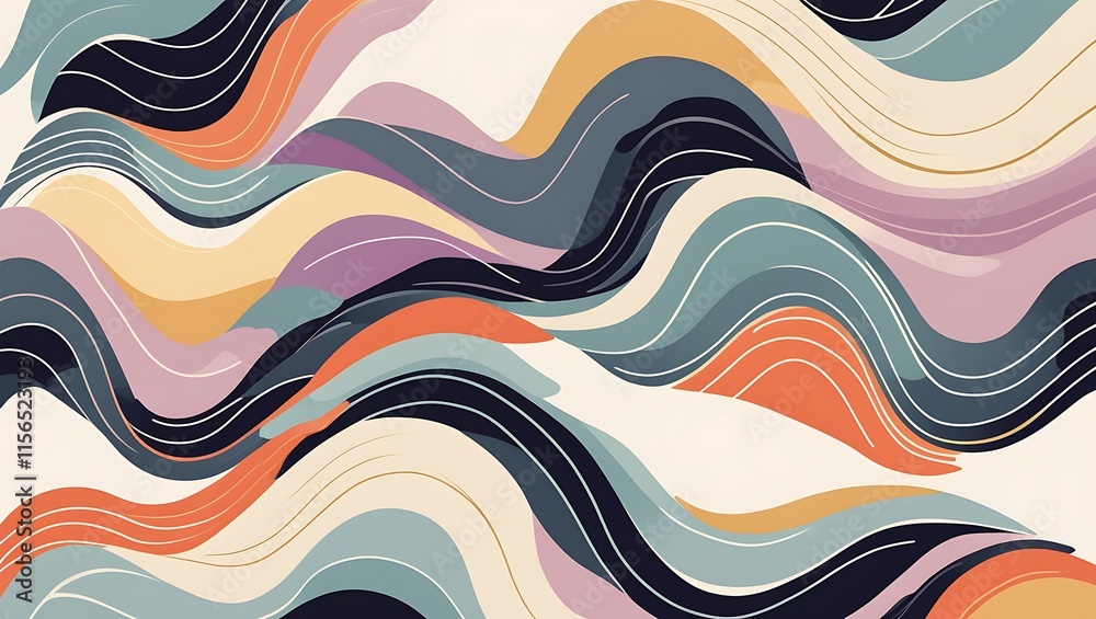 Abstract Wave Pattern Design With Earthy Tones Abstract Wave Pattern Design With Earthy Tones