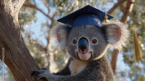 Adorable Koala Graduate: A Symbol of Academic Achievement and Australian Wildlife photo