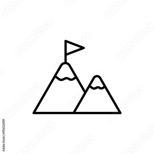 Snow mountain outline icons, minimalist vector illustration ,simple transparent graphic element .Isolated on white background