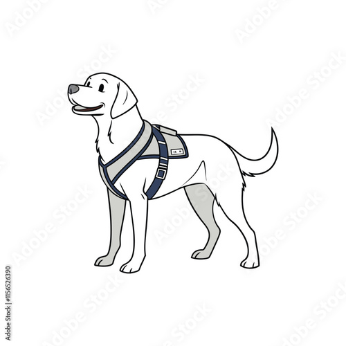 Labrador retriever as assistance service  black dogs