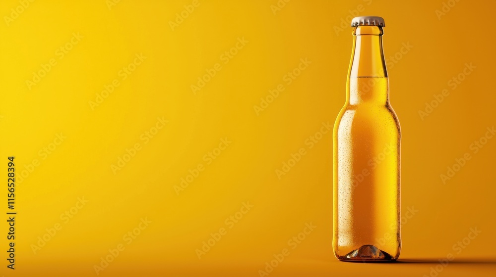 Stylish Beer Bottle Mockup with Soft Studio Lighting on a Vibrant Background Stylish Beer Bottle Mockup with Soft Studio Lighting on a Vibrant Background