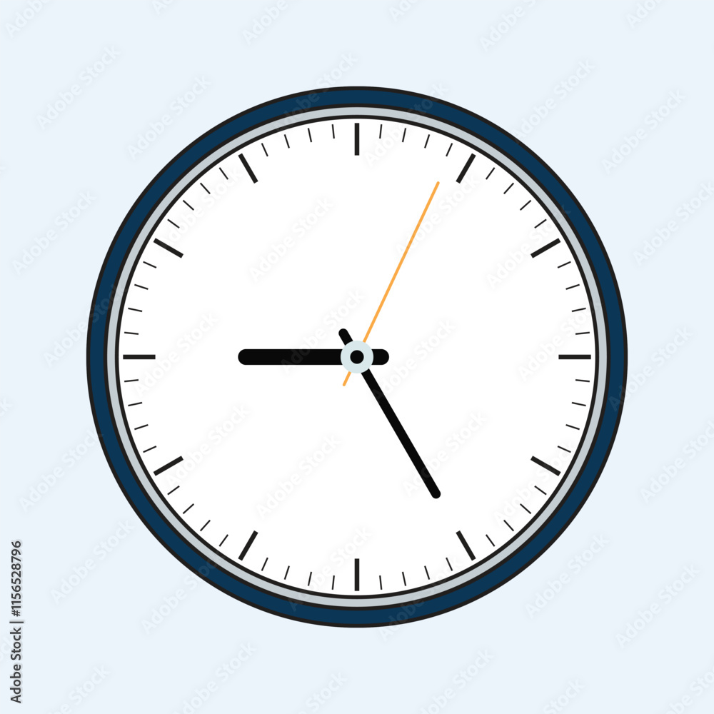 Flat Illustration of a Clock Showing a Specific Time Flat Illustration of a Clock Showing a Specific Time