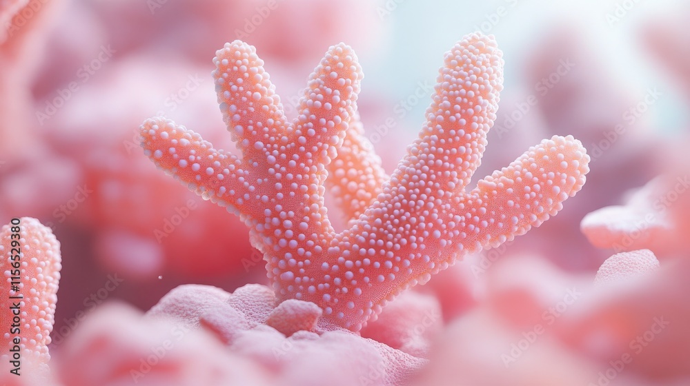 Pink Coral Branch Detailed Close Up View Pink Coral Branch Detailed Close Up View