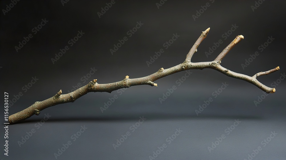 Single Dry Branch on Dark Background: Nature Photography Single Dry Branch on Dark Background: Nature Photography