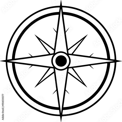 Compass Line Art Vector Design