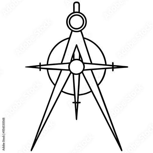 Compass Line Art Vector Design