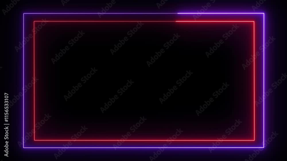 Vibrant glowing neon frame with animated moving lines on a transparent alpha channel for seamless looping VJ visuals Vibrant glowing neon frame with animated moving lines on a transparent alpha channel for seamless looping VJ visuals