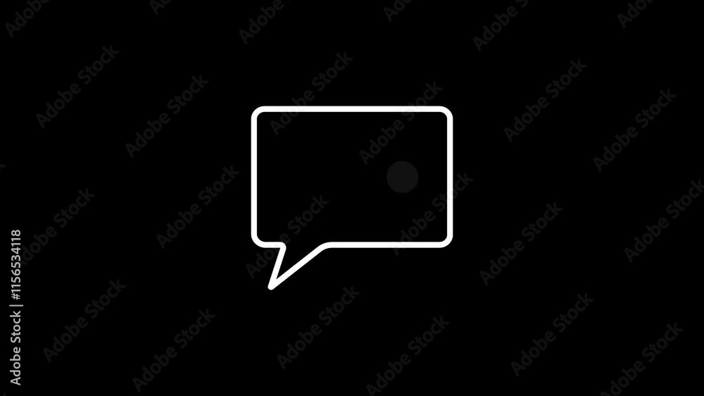 Text message icon with white dot bubble animation for modern communication design.
