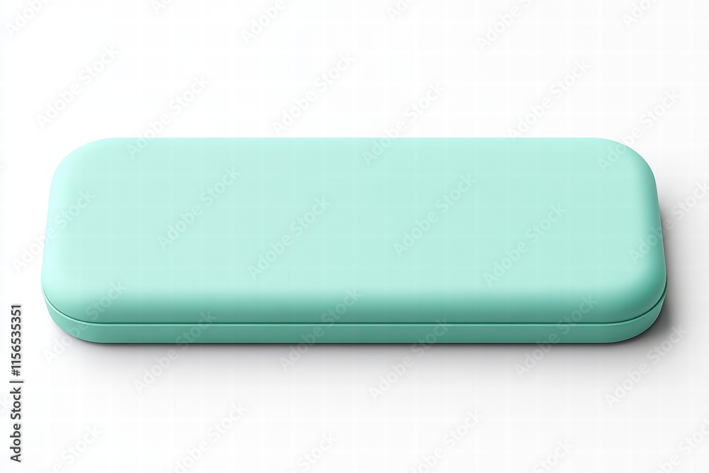 Mint Green Rectangular Box Mockup on White Background Mint Green Rectangular Box Mockup on White Background