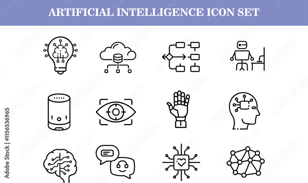 Fototapeta premium Vector AI icon set