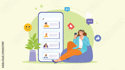 Bright visuals emphasizing digital networking, group interactions, and community engagement online.
