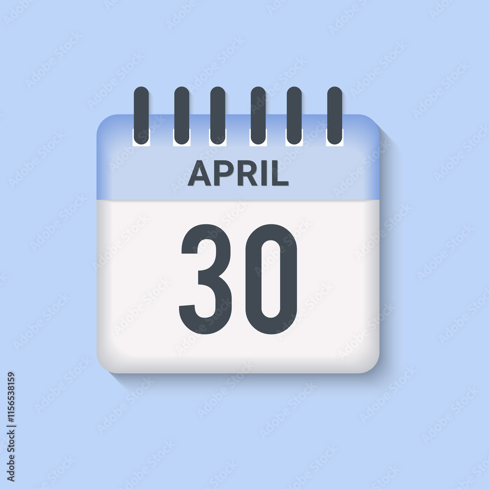 April 30 - calendar and Time planner. Daily Calendar Icon reminder. Vector Illustration. April 30 - calendar and Time planner. Daily Calendar Icon reminder. Vector Illustration.