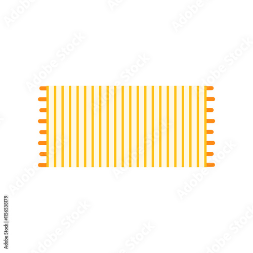 Summer striped mat. Holiday, summertime, vacation, relax, travel, outdoor, accessory, sunbath concepts. Flat vector design isolated illustration.