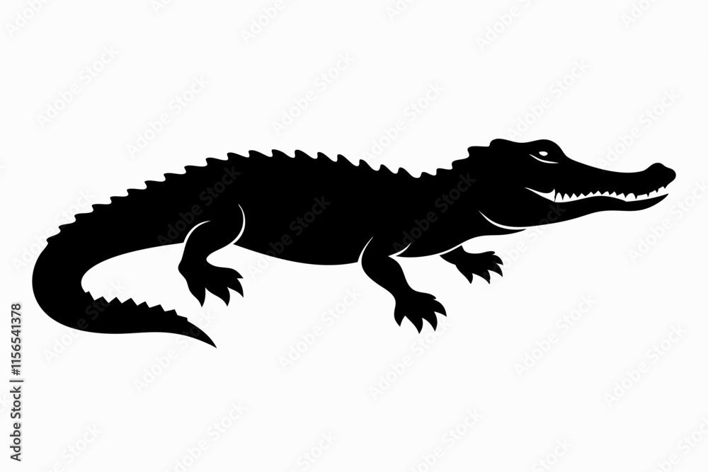 Naklejka premium American alligator silhouette icon vector