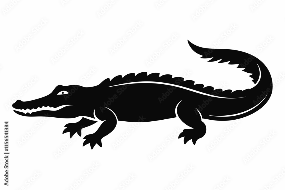 Naklejka premium American alligator silhouette icon vector