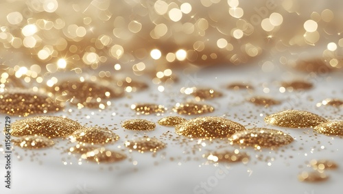 golden christmas background with snowflakes