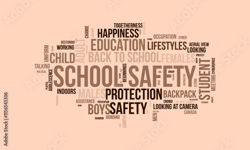 School Safety word cloud template. School Safety concept vector tagcloud background.