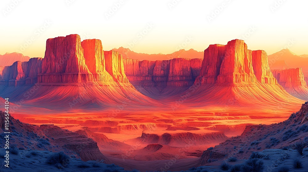 Majestic Canyon Landscape at Sunset Golden Hues Majestic Canyon Landscape at Sunset Golden Hues