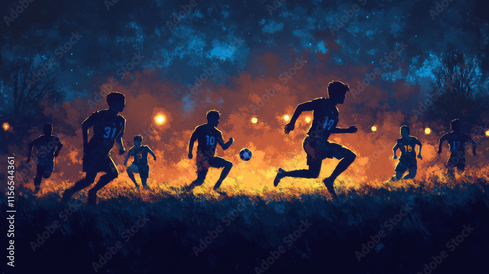 Football which consists of points. Particles in the form of a football player on dark background. Vector illustration. Graphic concept soccer. Football which consists of points. Particles in the form of a football player on dark background. Vector illustration. Graphic concept soccer.