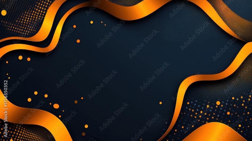 Elegant Abstract: Golden Waves, Ribbons, and Particles in a Modern Luxurious Lighting Ambiance on a Plain Background Elegant Abstract: Golden Waves, Ribbons, and Particles in a Modern Luxurious Lighting Ambiance on a Plain Background