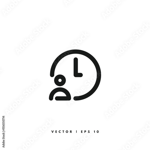 User Clock Icon. Editable Stroke