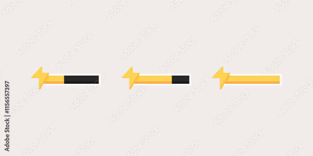 Video game bar template set. Energy level indicator. Gaming, interface, menu concepts. Flat decorative vector design isolated illustration. Video game bar template set. Energy level indicator. Gaming, interface, menu concepts. Flat decorative vector design isolated illustration.