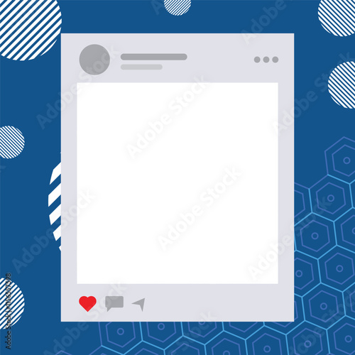 Twibbon Template with Transparent Background on Blue Patterned Theme