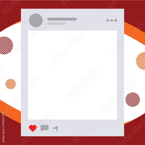 Twibbon Layout Template Abstract Design with Geometric Background