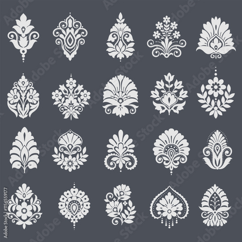 Set Lace seamless background Geometric ethnic oriental ikat seamless pattern Design for background, carpet, wallpaper, clothing, wrapping, Batik, fabric, embroidery style.
