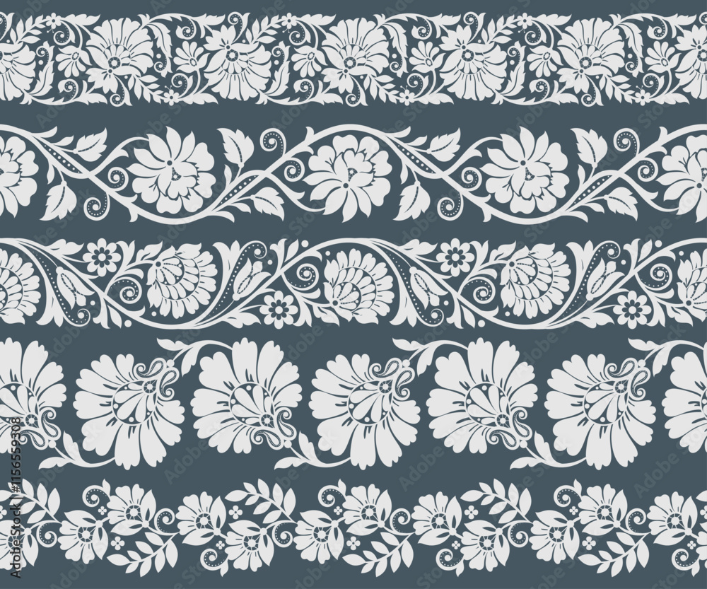 Set Lace seamless background Geometric ethnic oriental ikat seamless pattern Design for background, carpet, wallpaper, clothing, wrapping, Batik, fabric, embroidery style.
