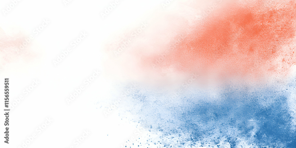 Fototapeta premium Abstract Coral & Blue Sprayed Texture: Colors blend beautifully creating a dynamic, artistic effect.