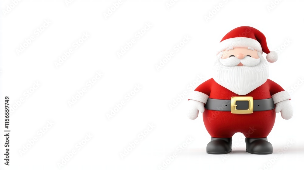 Friendly Cartoon Santa with a Big Red Bag Ready for Christmas Deliveries Friendly Cartoon Santa with a Big Red Bag Ready for Christmas Deliveries