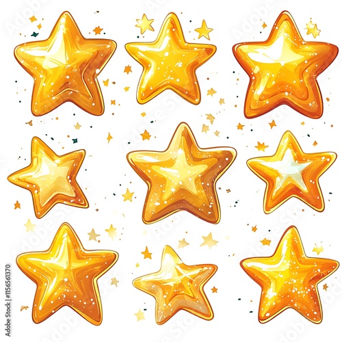 Golden Star Background Wallpaper or Card. Vector illustration of abstract shine decoration, radiation sparkles for celebrate birthday or christmas flyer

