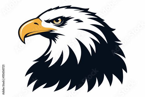 American bald eagle silhouette icon vector