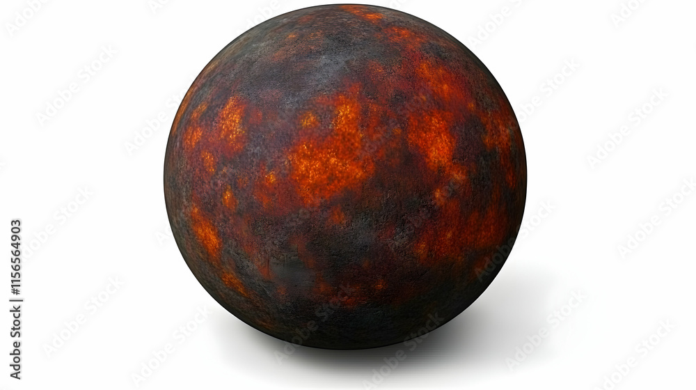 Fiery Planet, A Molten World Shows Intense Heat, Surface Texture, and Glowing Lava, Vividly Displaying a Volcanic Landscape Fiery Planet, A Molten World Shows Intense Heat, Surface Texture, and Glowing Lava, Vividly Displaying a Volcanic Landscape