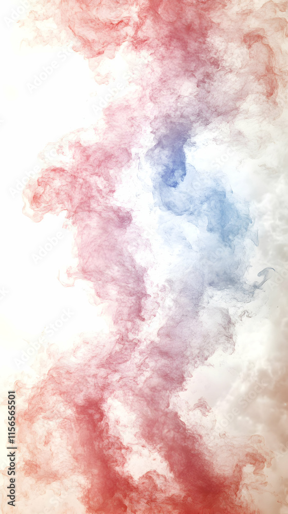 Fototapeta premium Abstract Colored Smoke Swirls, a Colorful, Ethereal Dance in the Air, Gracefully Rising and Expanding with Subtle Hues.